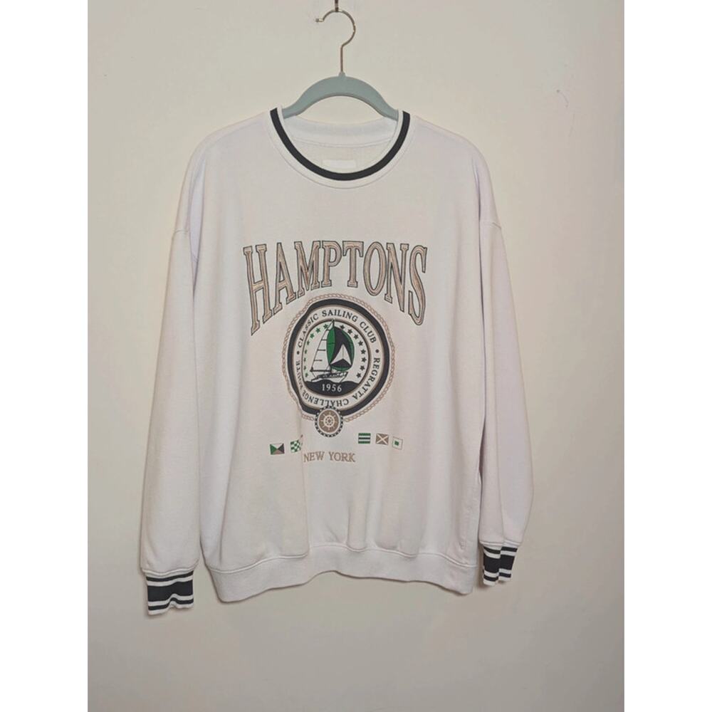 Lazy Sunday Hamptons Sailing Club Sweatshirt Coastal Preppy Nautical Medium